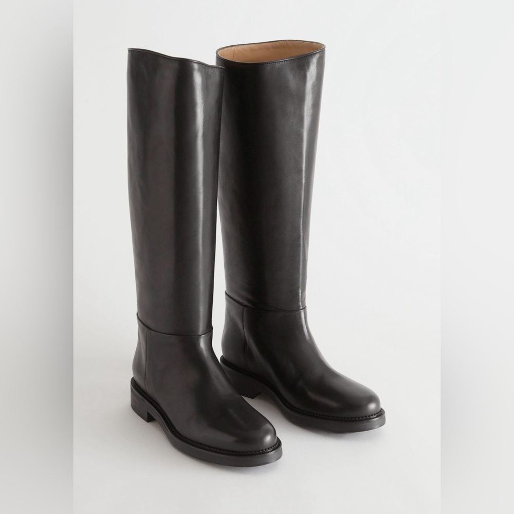 & other stories black leather riding boots